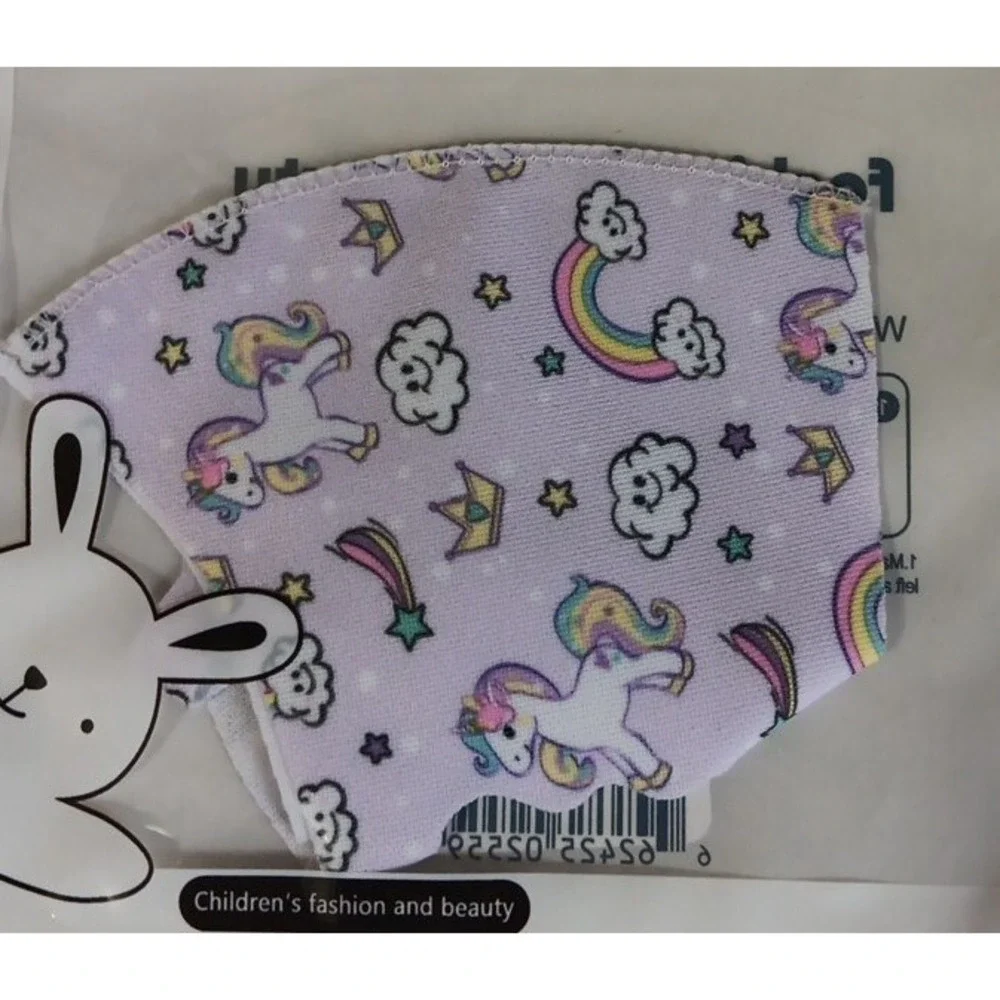 Children's‎ Cloth Face Masks Lot Of 4 Reusable Unicorns Cars Trains Airplanes